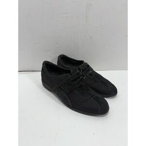 MUNRO Joliet Black Suede & Fabric Comfort Hook & Loop Shoes Women's Sneakers 7